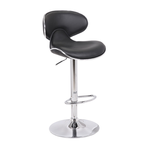 Taburete ergonómico con respaldo de PU beige, silla de bar, taburete giratorio 360, ZG18-017