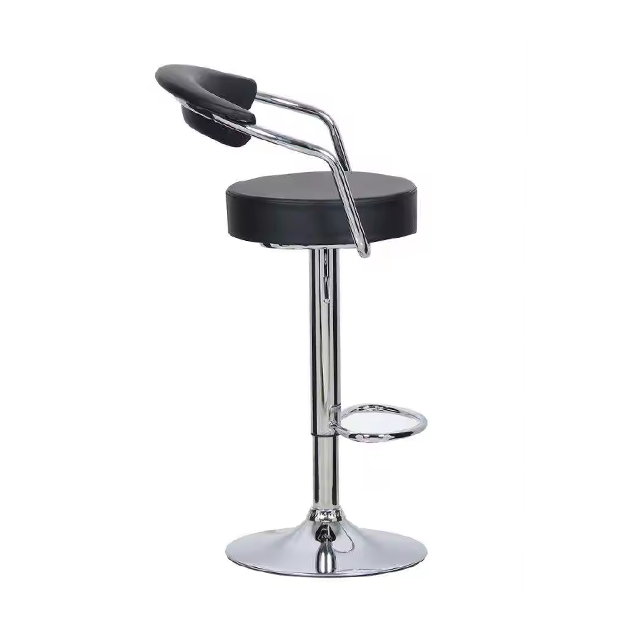 Taburetes de bar ajustables en altura, taburete de bar con rotación de 360 ​​grados, silla de cocina con base cromada