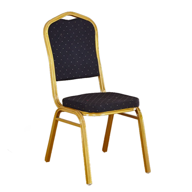 Silla apilable para banquetes de comedor de tela de acero y metal apilable de alta calidad (ZG50-006)