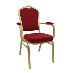 Silla apilable moderna vendedora caliente del evento de la boda del banquete que cena la silla del banquete de acero del metal con el apoyabrazos (ZG10-009)