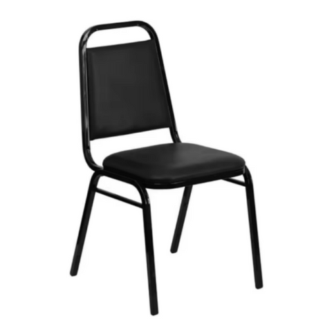 Silla de banquete de comedor de fiesta sin brazos apilable de metal tapizada de PU de alta calidad (ZG10-002)