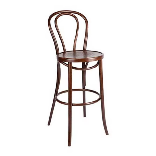 Silla de comedor para banquetes y cafetería moderna de alta calidad, taburete de madera maciza, silla de ratán de Bar Thonet (ZG25-001)