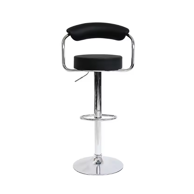 Taburetes de bar ajustables en altura, taburete de bar con rotación de 360 ​​grados, silla de cocina con base cromada