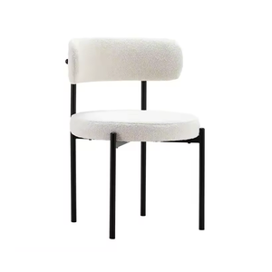 Silla de comedor con patas de metal para restaurante, moderno diseño de cuero de tela nórdica, de lujo moderno (ZG23-069)