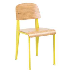 Precio al por mayor de alta calidad de madera industrial y hierro Silla de Metal Tolix Bistro Industrial Silla de Comedor (ZG23-010)