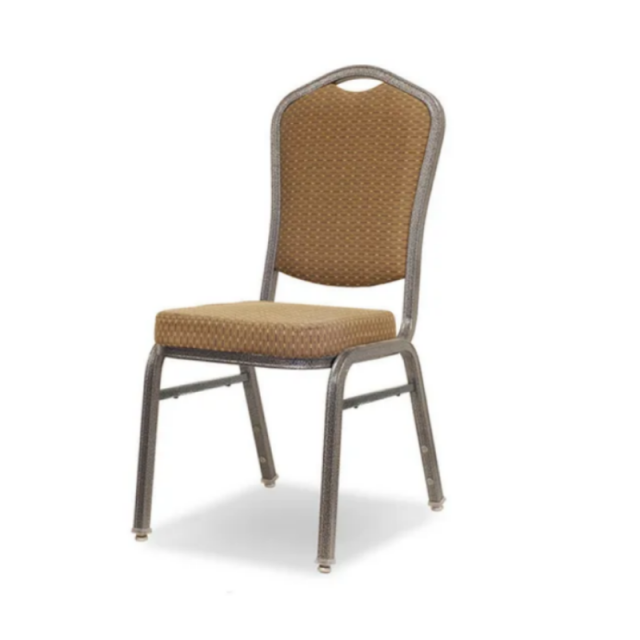 Silla apilable para banquetes de comedor de tela de acero y metal apilable de alta calidad (ZG50-006)