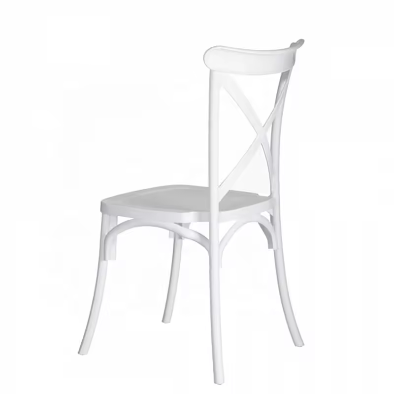 Silla de comedor apilable al por mayor barata, silla para banquetes con respaldo cruzado de resina (ZG50-010)