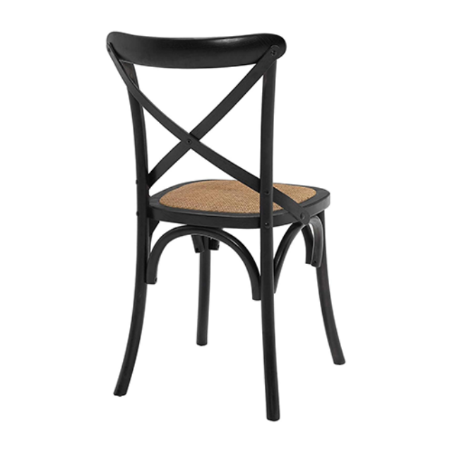 Hotel de plástico comedor silla plegable X-back Armelss silla con asiento de ratán (ZG50-011)