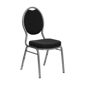 Silla apilable de comedor para banquetes con respaldo redondo de metal de alta calidad de diseño moderno (ZG10-005)