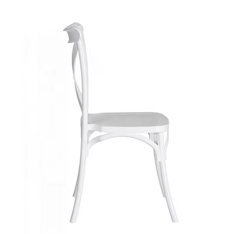 Silla de comedor apilable al por mayor barata, silla para banquetes con respaldo cruzado de resina (ZG50-010)