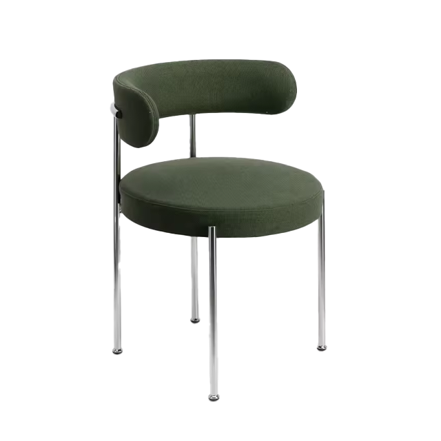 Silla de comedor con patas de metal para restaurante, moderno diseño de cuero de tela nórdica, de lujo moderno (ZG23-069)