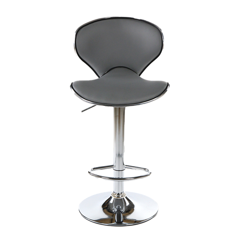 Taburete ergonómico con respaldo de PU beige, silla de bar, taburete giratorio 360, ZG18-017