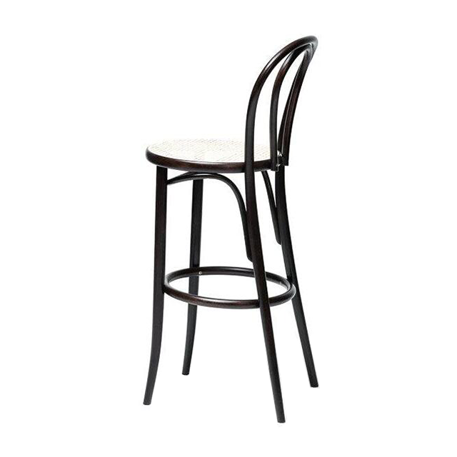 Silla de comedor para banquetes y cafetería moderna de alta calidad, taburete de madera maciza, silla de ratán de Bar Thonet (ZG25-001)