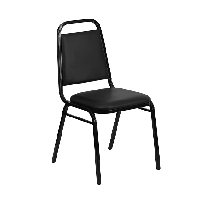 Silla de banquete de tela apilable moderna de fabricante profesional con patas de metal (ZG10-010)